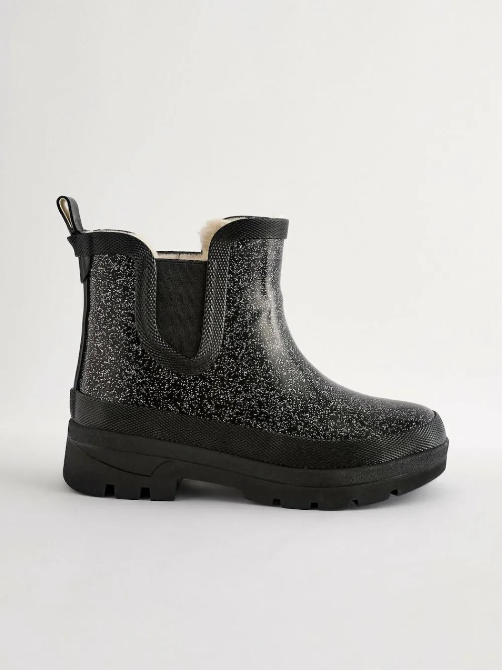 Next Black Glitter Chelsea Wellies^ Shoes|Boots