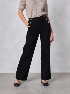 Next Gold Button Front Wide Leg Jeans^Women Jeans|Jeans