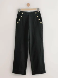 Next Gold Button Front Wide Leg Jeans^Women Jeans|Jeans