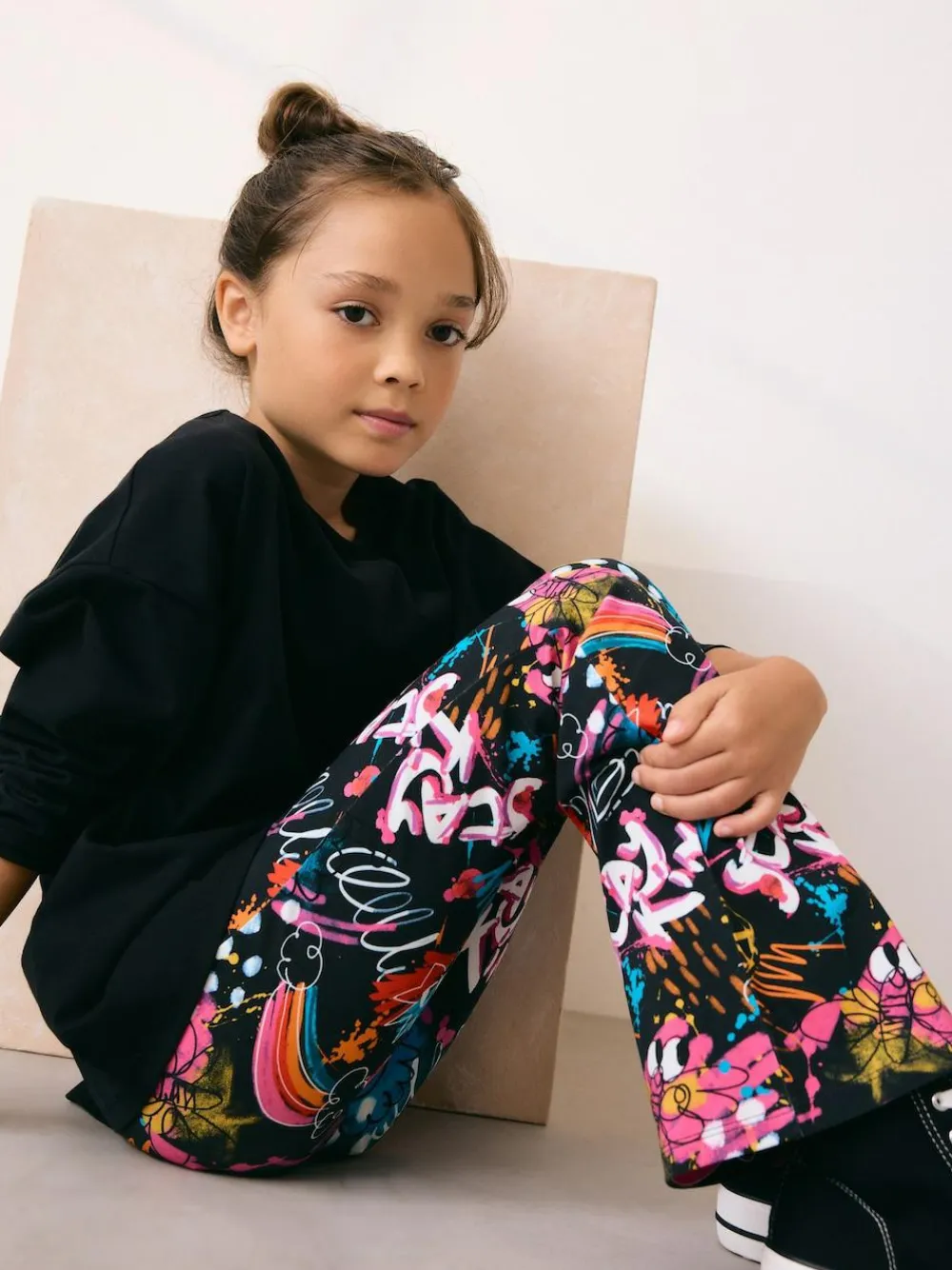 Next Black Graffiti Flare Leggings (3-16yrs)^ Pants & Leggings|Pants & Leggings
