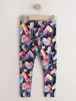 Outlet Next Black Graffiti Heart Leggings (3-16yrs)