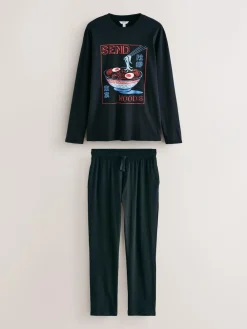 Next Graphic Long Sleeve Jersey Pyjamas Set^ Nightwear|Pyjamas