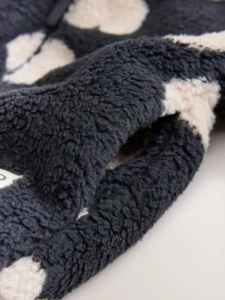 Discount Next Zip Through Fleece (3mths-7yrs) Black Heart Print