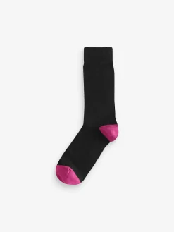 Next Black Heel Toe 7 Pack Mens Cotton Rich Socks^ Socks|Socks