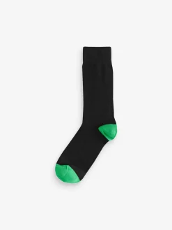 Next Black Heel Toe 7 Pack Mens Cotton Rich Socks^ Socks|Socks
