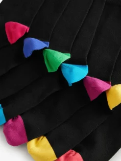 Next Black Heel Toe 7 Pack Mens Cotton Rich Socks^ Socks|Socks