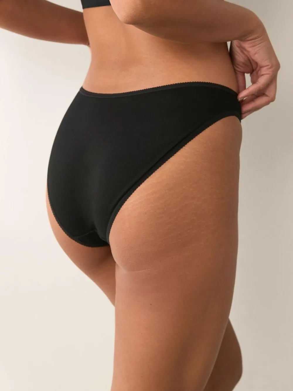 Outlet Next High Leg Cotton Rich Knickers 7 Pack Black