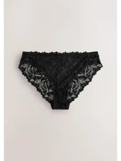 Next Black High Leg Ultimate Comfort Lace Knickers 7 Pack^Women Panties