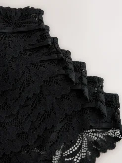 Next Black High Leg Ultimate Comfort Lace Knickers 7 Pack^Women Panties