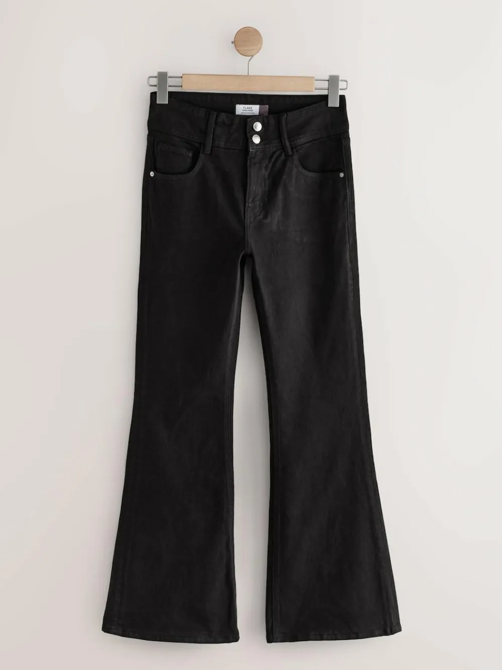 Sale Next High Rise Stretch Flare Jeans Black