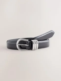 Best Next High Shine Regular PU Belt Black