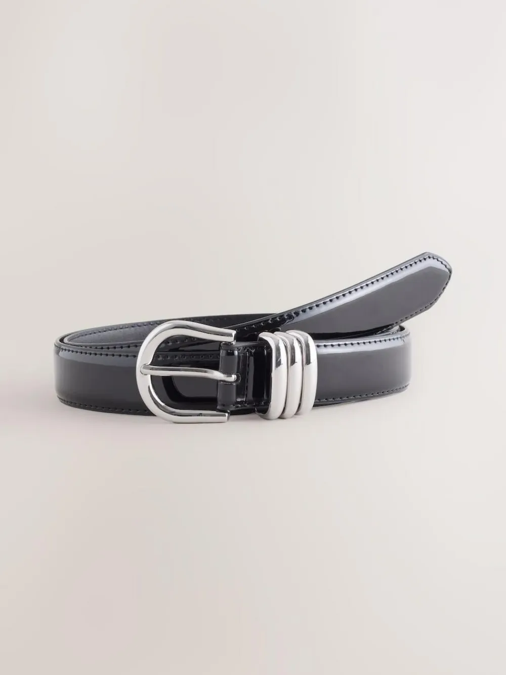 Best Next High Shine Regular PU Belt Black