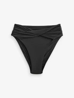 New Next High Waist High Leg Bikini Bottoms Black