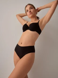 Next High Waist High Leg No VPL Comfort Knickers 3 Pack Black