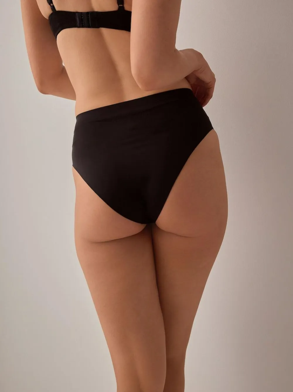Next High Waist High Leg No VPL Comfort Knickers 3 Pack Black