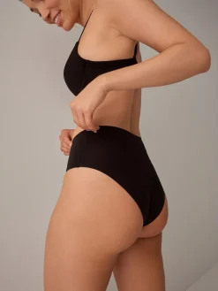 Next High Waist High Leg No VPL Comfort Knickers 3 Pack Black