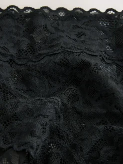 Clearance Next High Waist High Leg All Over Lace Knickers 3 Pack Black