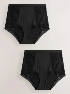 Next High Waist Lace & Microfibre Knickers 2 Pack^Women All Lingerie|Panties