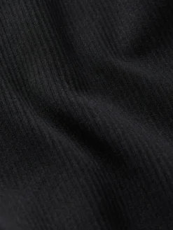 Next Black High Waist Ribbed Cycling Shorts^Women Shorts