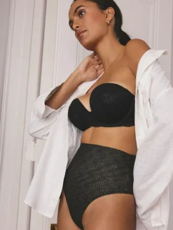 Outlet Next Black High Waisted Thong N. Premium Sculpting Shaping Knickers