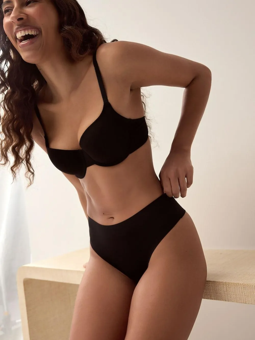 Next High Waisted Thong No VPL Comfort Knickers 3 Pack^Women Panties|All Lingerie