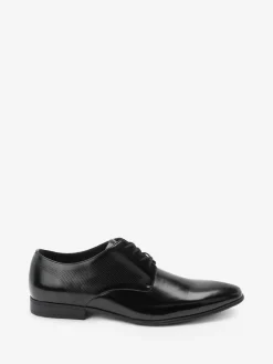 Next Black Hi-shine Derby Lace- Up Shoes^ Shoes