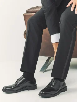 Outlet Next Hi-Shine Leather Derby Shoes Black