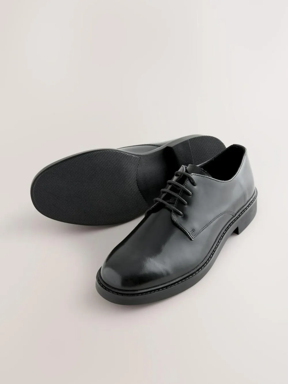 Outlet Next Hi-Shine Leather Derby Shoes Black