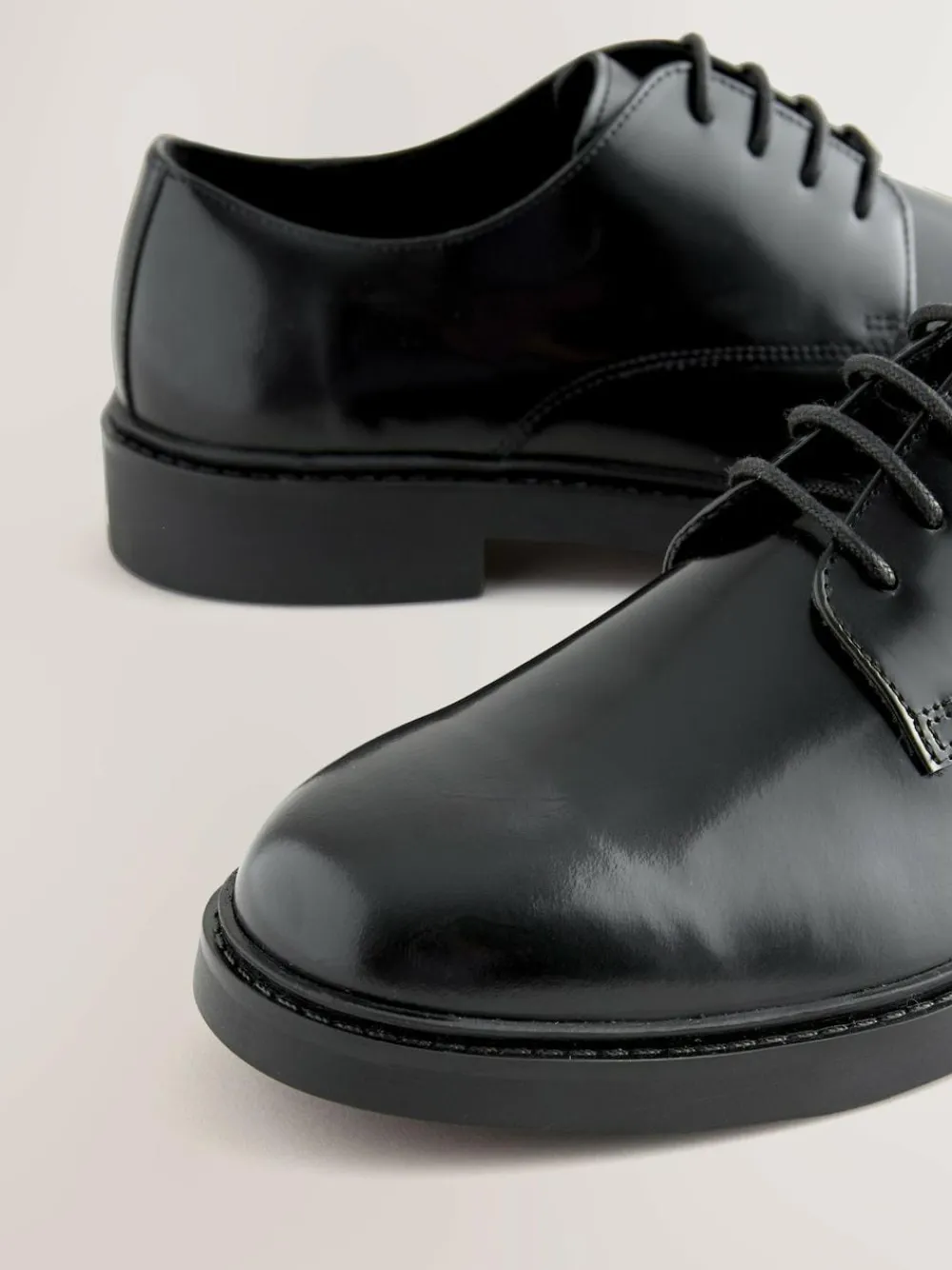 Outlet Next Hi-Shine Leather Derby Shoes Black