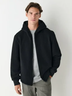 Discount Next Black Hooded Borg Fleece