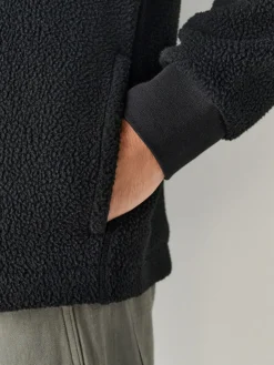 Discount Next Black Hooded Borg Fleece