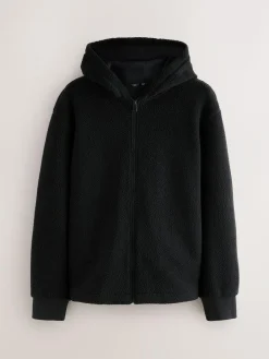Discount Next Black Hooded Borg Fleece
