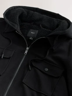 Next Hooded Borg Fleece Lined Shacket^ Sweatshirts & Hoodies|Sweatshirts & Hoodies