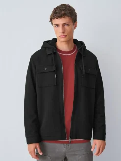 Next Hooded Borg Fleece Lined Shacket^ Sweatshirts & Hoodies|Sweatshirts & Hoodies