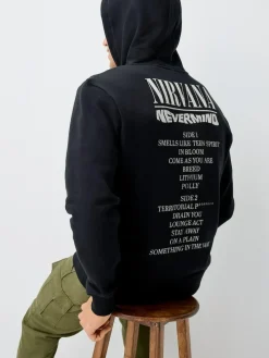 Discount Next Black Hooded Nirvana Licence Graphic Print Zip Through Hoodie