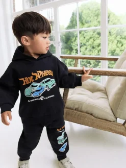 Next Black Hot Wheels Hoddie and Joggers Set (9mths-8yrs)^BOY Baby Winter Clothing|Sweatshirts & Hoodies