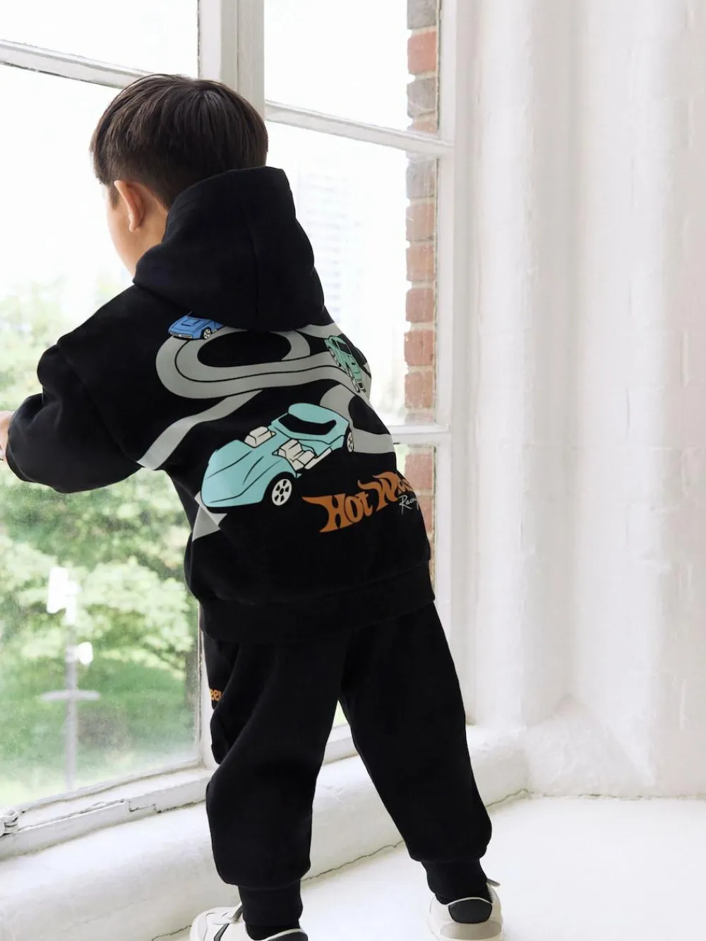 Next Black Hot Wheels Hoddie and Joggers Set (9mths-8yrs)^BOY Baby Winter Clothing|Sweatshirts & Hoodies