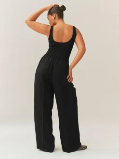 Online Next Black Hourglass Wide Leg Tailored Trousers