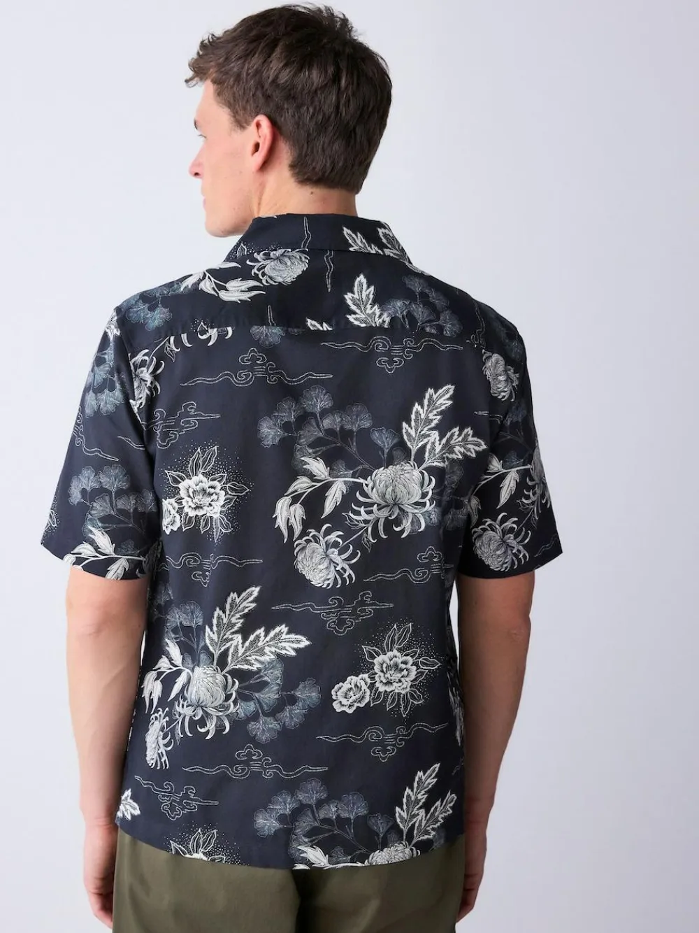 Next Black Japanese Style Print Short Sleeve Shirt^ Shirts