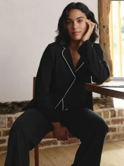 Next Jersey Button Through Pyjamas^Women Pyjamas|All Night & Lounge