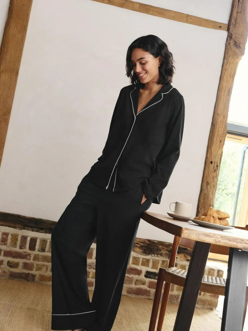 Next Jersey Button Through Pyjamas^Women Pyjamas|All Night & Lounge