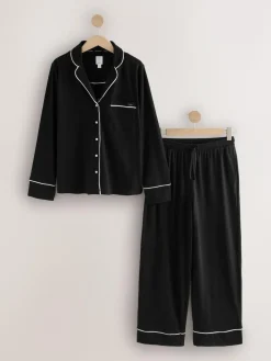 Next Jersey Button Through Pyjamas^Women Pyjamas|All Night & Lounge