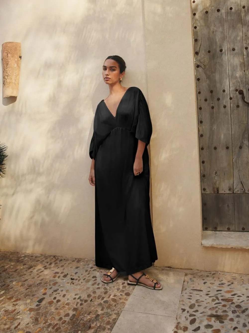 Best Next Jersey Kaftan Maxi Dress Black
