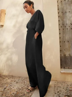 Best Next Jersey Kaftan Maxi Dress Black