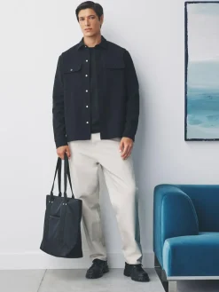 Next Black Jersey Twill Popper Shacket^ Shirts|Coats & Jackets