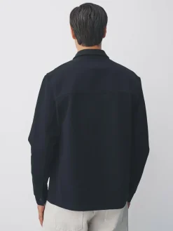 Next Black Jersey Twill Popper Shacket^ Shirts|Coats & Jackets