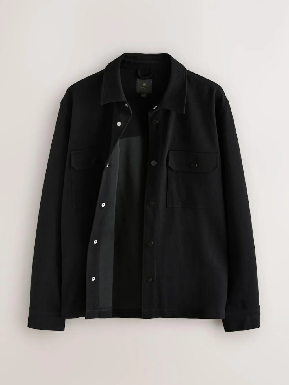Next Black Jersey Twill Popper Shacket^ Shirts|Coats & Jackets