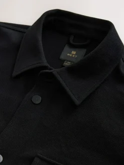 Next Black Jersey Twill Popper Shacket^ Shirts|Coats & Jackets