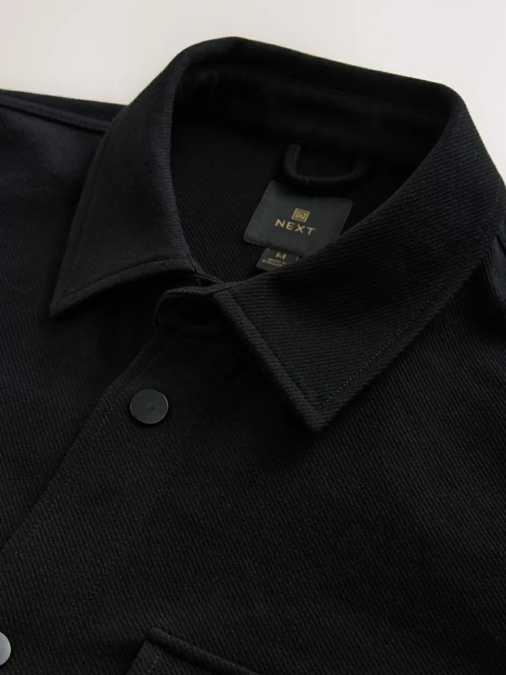 Next Black Jersey Twill Popper Shacket^ Shirts|Coats & Jackets