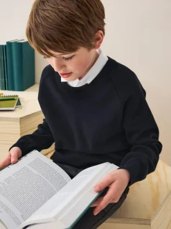 Next Knitted Crew Neck School Jumper (3-16yrs)^BOY Knitwear & Sweaters|Knitwear